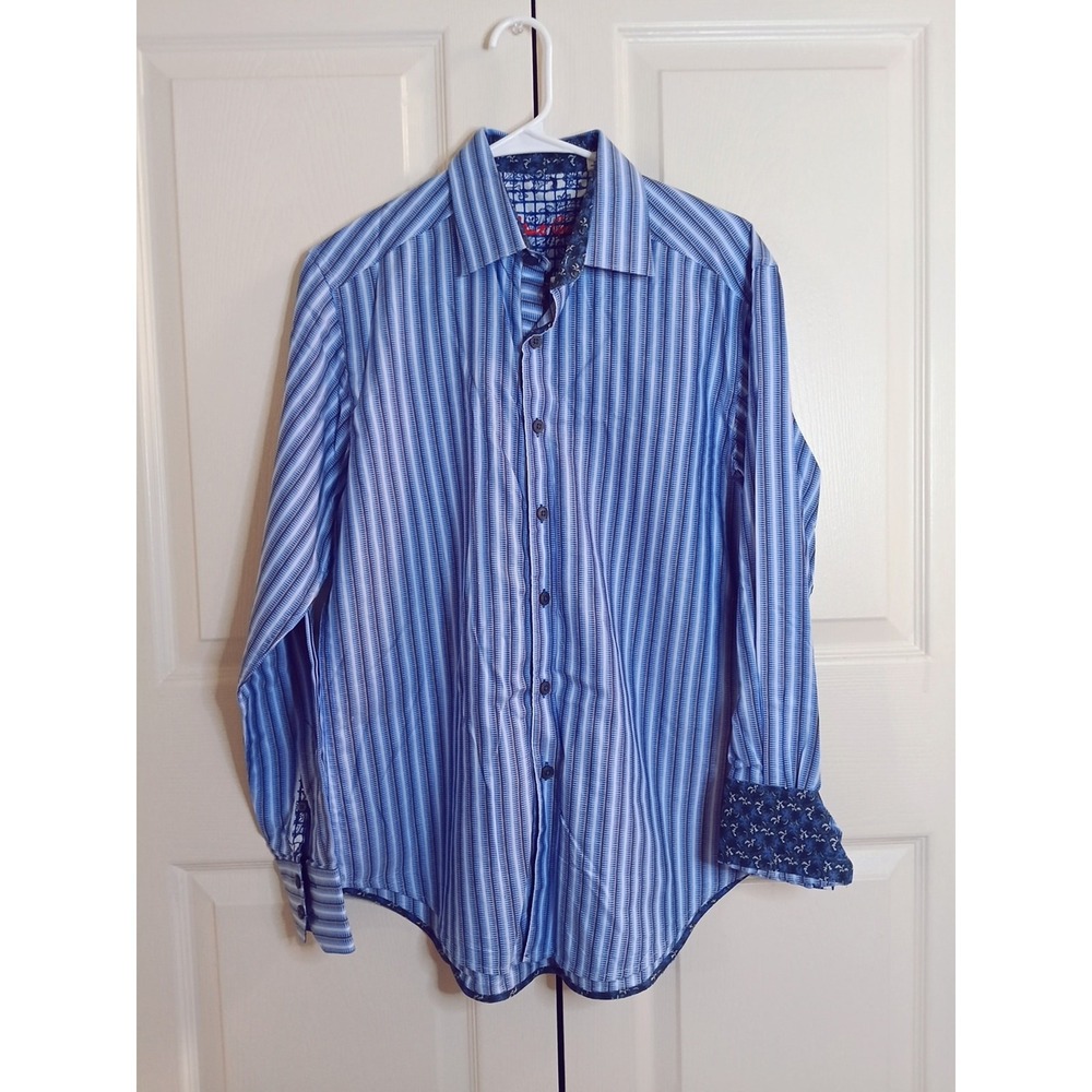 Robert Graham Men's Blue Multi-Striped Button-Down Shirt
